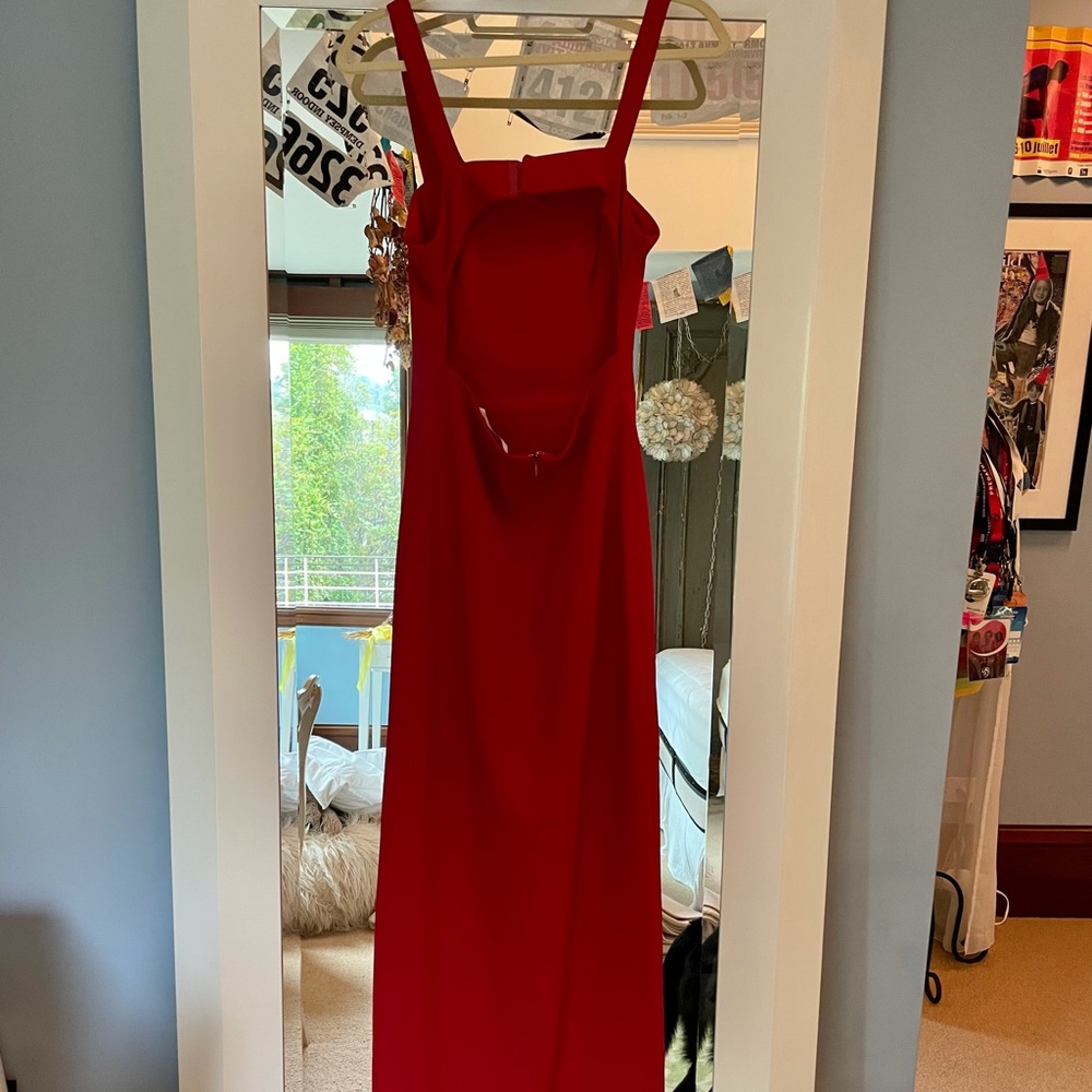 Lovers and Friends Red Gown. Has a slit.